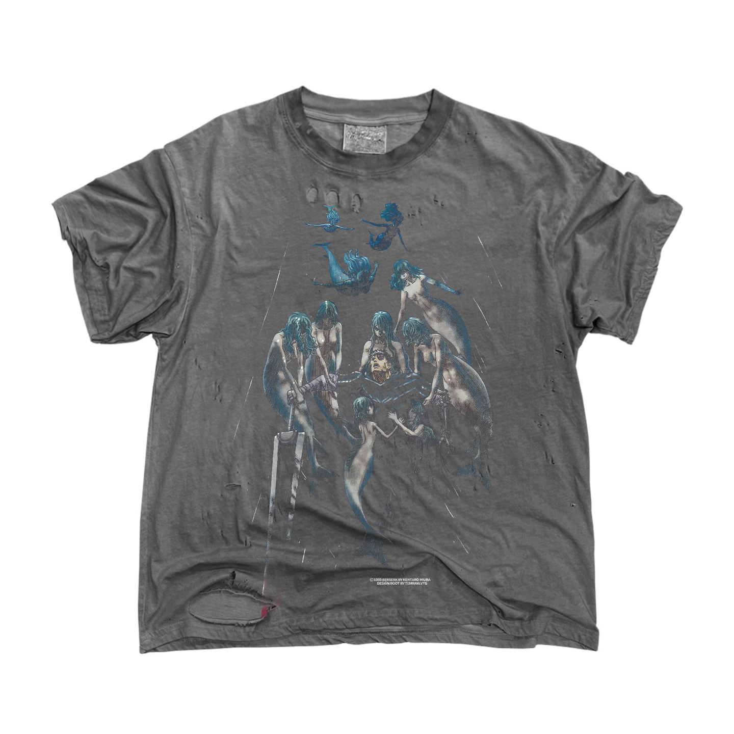 1997暗黑风Berserk剑风传奇设计感水洗破坏短袖T恤轻薄高街动漫,淘宝优惠券,粉丝福利购,淘宝优惠卷