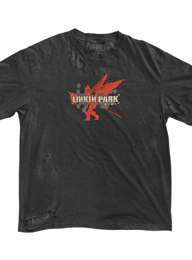 林肯公园 LinkinPark摇滚乐队阿美咔叽暗黑视觉系短袖T恤轻薄水洗