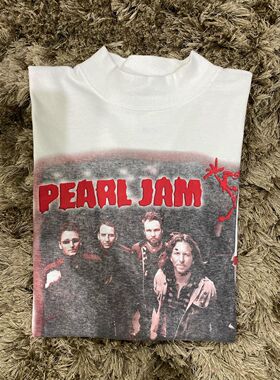 24年前古着vintage印花1998 Pearl Jam重磅高街长袖T恤小众穿搭男