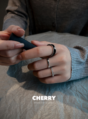 三件套素圈复古戒指小众时尚指环