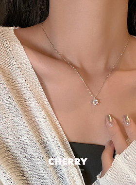 超闪高级感六爪锆石项链