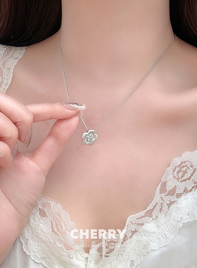 中古拉丝小花朵锁骨链女