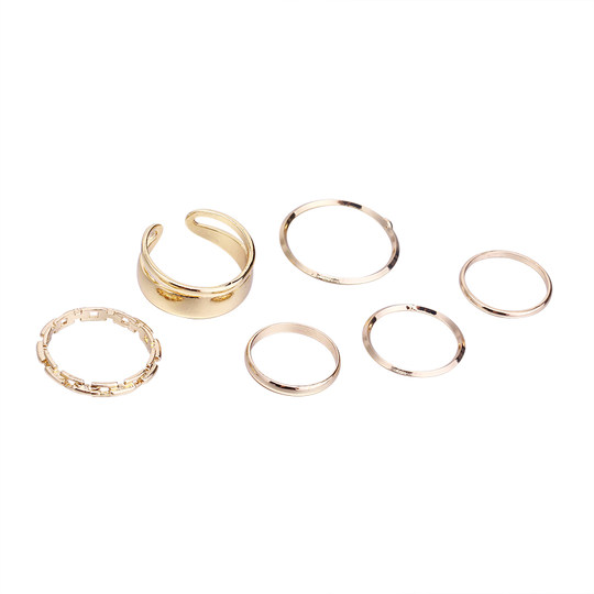 Conjunto de anillos estilo frío europeo y americano.
