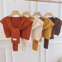 High-end Knotted Knit Small Shawl Woman Outside Hitch Winter Netting Red Korea Air Conditioning House Protection Cervical Spine Collar Wool Lap Shoulder