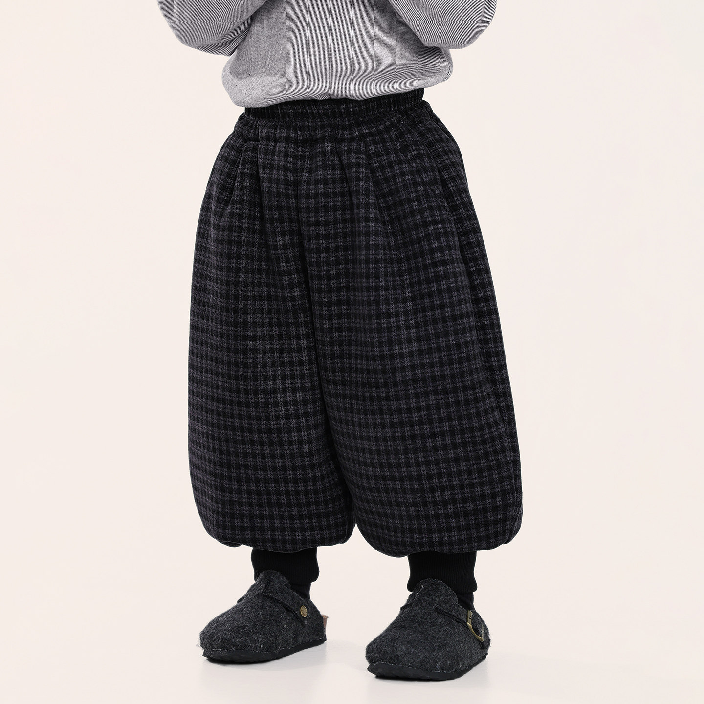 积木城堡男童加绒裤子2025冬装新款中小童一体绒儿童加厚格子长裤,淘宝优惠券,粉丝福利购,淘宝优惠卷
