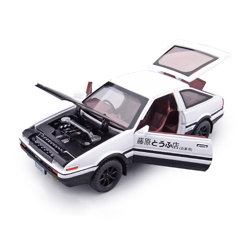 仿真1:28升级版豆腐车AE86头文字D合金车模型声光回力儿童玩具车 - 图3