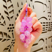 Net Red Crystal Grape String Beads Bag Hung Accessories Key Button Delicate Woman Advanced Sensation Small Ornament Backpack External keychain