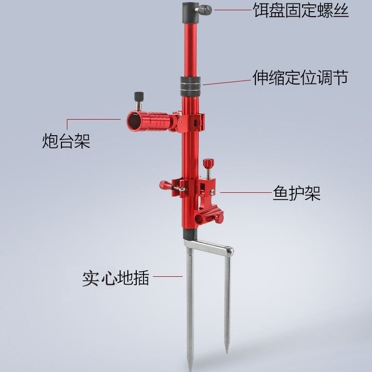 野钓支架地插炮台架便携式多功能地插架拉饵盘饵盆架钓鱼用品全套 - 图3