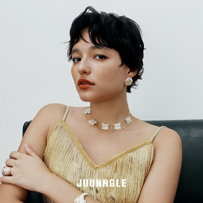 Juunngle洲谷粗花呢耳钉女轻奢小众春夏耳坠饰品送女友高级礼物潮,淘宝优惠券,粉丝福利购,淘宝优惠卷