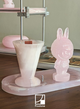 不石Prostone 阿富汗粉紫玉LBB潮玩公仔桌面摆件玩具礼物装饰品