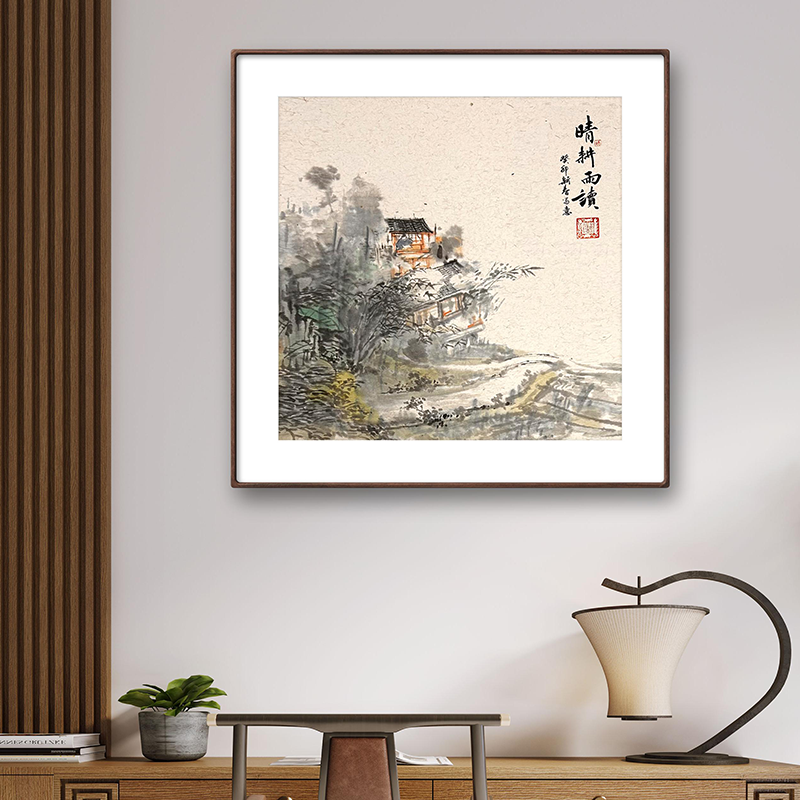 15年老店【瑞气盈门】手绘国画名人字画真迹客厅餐厅装饰画山水画-图1