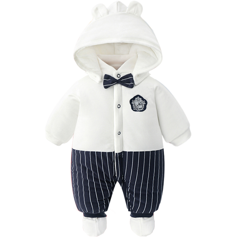 百天男宝宝绅士夹棉满月礼服棉服 emlova连身衣/爬服/哈衣