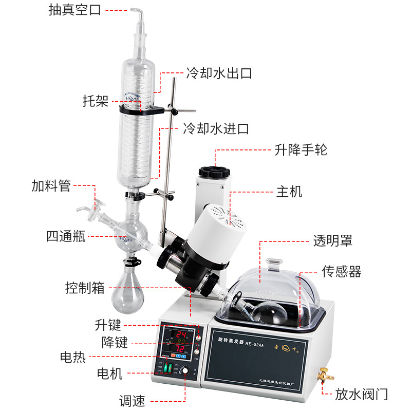 上海亚荣RE-52A/RE-52AA旋转蒸发器旋转蒸发仪精油提纯结晶旋蒸仪-图1