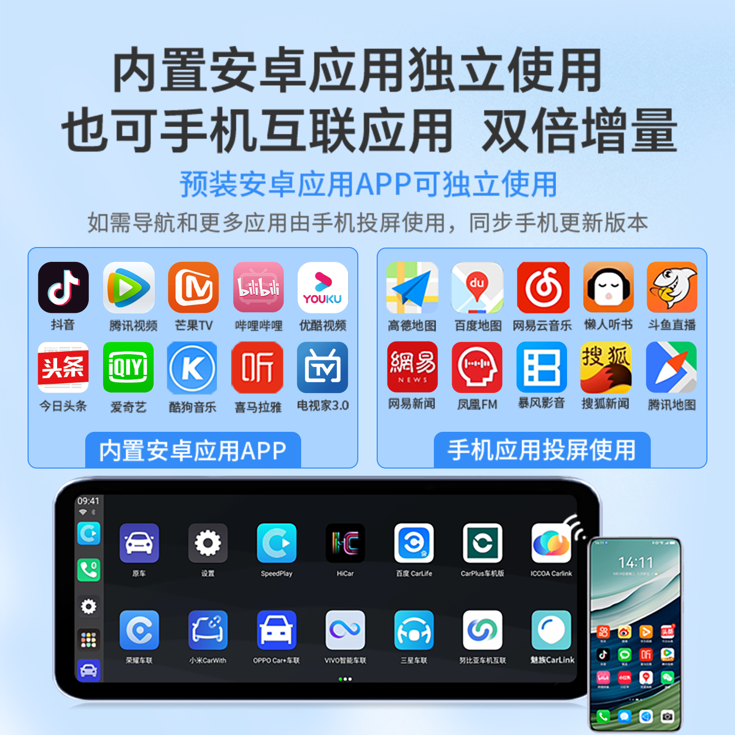 适用有线CarPlay转安卓小米vivo华为oppo荣耀ICCOA互联USB盒子