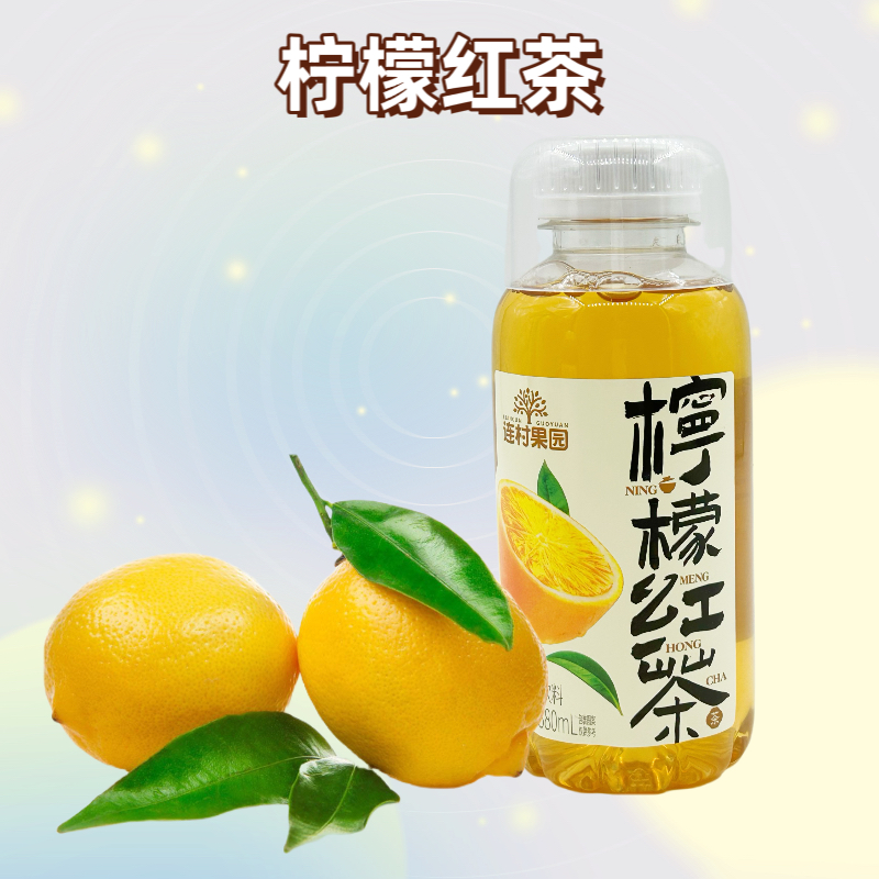 连村果园的380ml*15瓶荔枝茉莉蜜桃乌龙柠檬红茶茶味果汁整箱饮料 - 图2