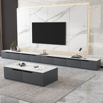 Ground Bench TV Cabinet Rock Plate TV Cabinet Tea Table Combination Modern Minima Small Family Type Living Room Wall Cabinet Light Lavish Enclosure