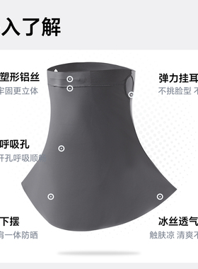 MISSIONUV冰丝遮阳钓鱼面罩男
