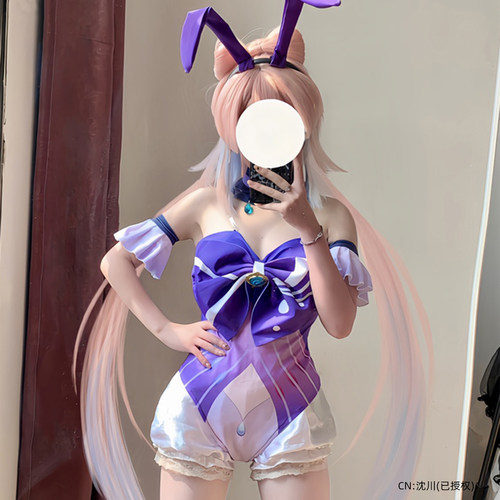 现货原神同人兔女郎cos神里绫华安柏 胡桃 迪希雅 多莉 可莉 妮露 - 图0