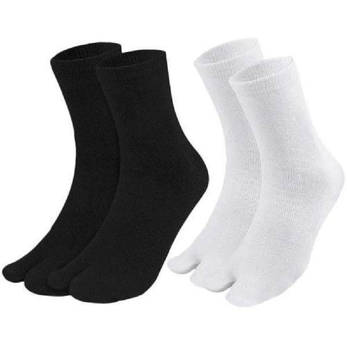 2 Pairs Silicone Non-slip Split Toe Mid-calf Socks - 图0