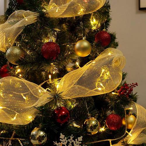 Christmas Tree Ribbon Ribbon Christmas Arrangement Pp Mesh W - 图2