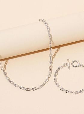 Steet Stacked Hip Hop Bracelet Necklace Combination suit Eur