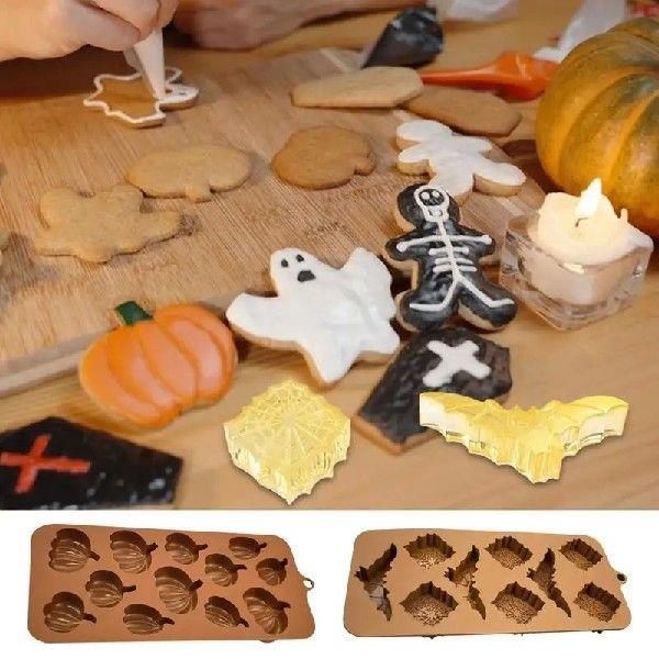 Silicone Halloween Cake Baking Molds, Bat Pancake Molds, - 图0