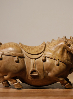老山檀香唐马呈祥工艺摆件