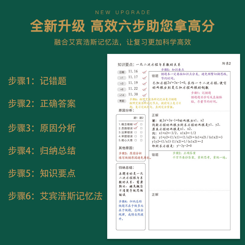 错题本初中高中学生活页可拆卸笔记本英语纠错本小学生错题收集整理册文具神器语文数学加厚考研大学生改错本-图1