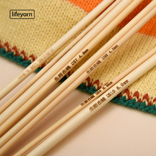 lifeyarn 棒针双头30CM光滑原竹棒针5根装一副织围巾织毛衣织帽子 - 图2