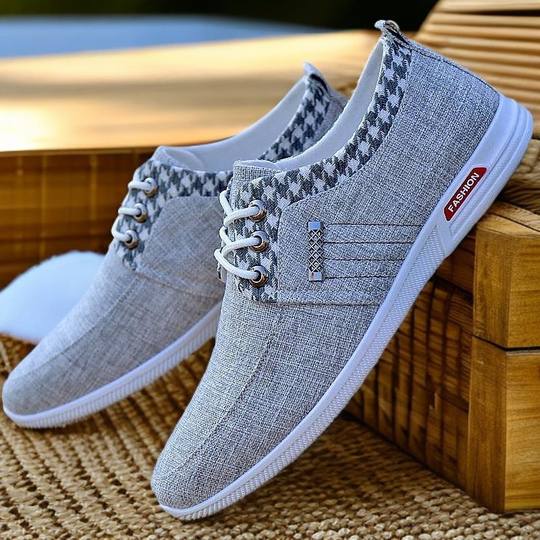 Summer breathable canvas shoes Korean style linen beanie shoes