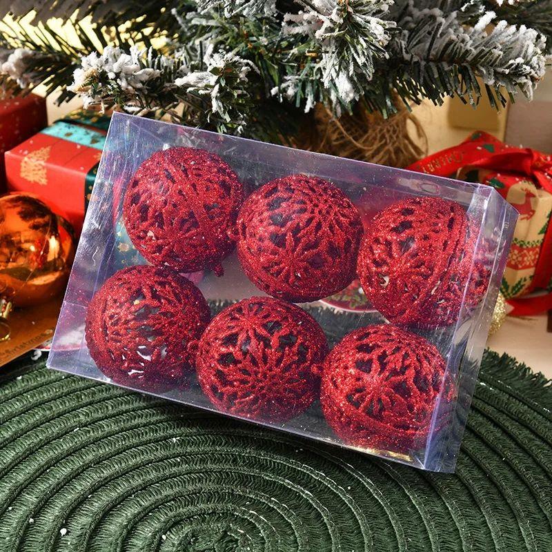 6Pcs 6CM Christmas Balls Christmas Tree Ornaments Hanging Xm - 图2
