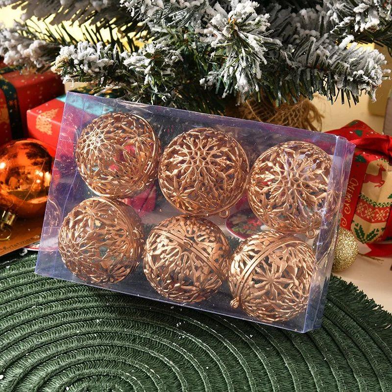 6Pcs 6CM Christmas Balls Christmas Tree Ornaments Hanging Xm - 图1