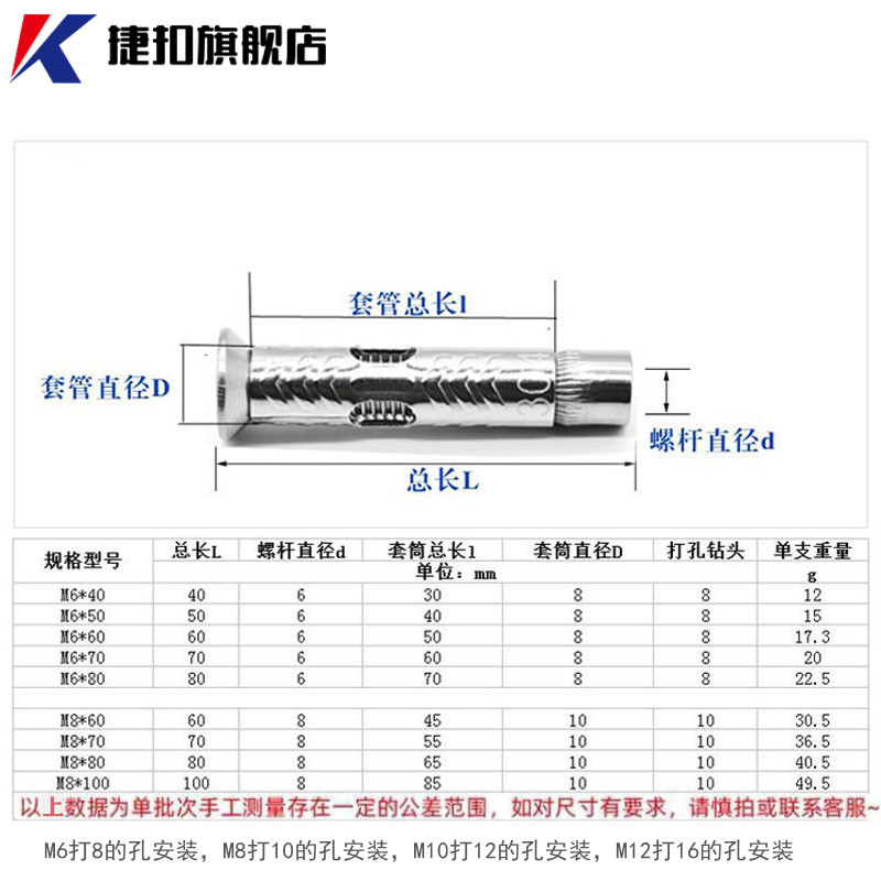 304不锈钢十字沉头内膨胀螺丝门窗用内六角平头拉爆炸螺栓M6M8M10-图1