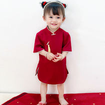 Year Old Gown female baby Summer qipao Chinese Wind One year old female Baosheng Daily Banquet to catch Zhou Tang Costume Little Girl