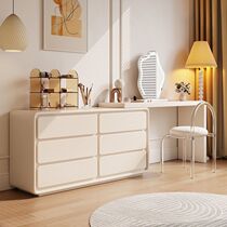 Modern Brief Solid Wood Dresser Cream Wind Home Bedroom Retractable Makeup Table Bed Tail Bucket Cabinet Locker