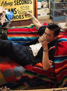 Mexican Style Rainbow Striped Blanket Pure Cotton Sofa Cober