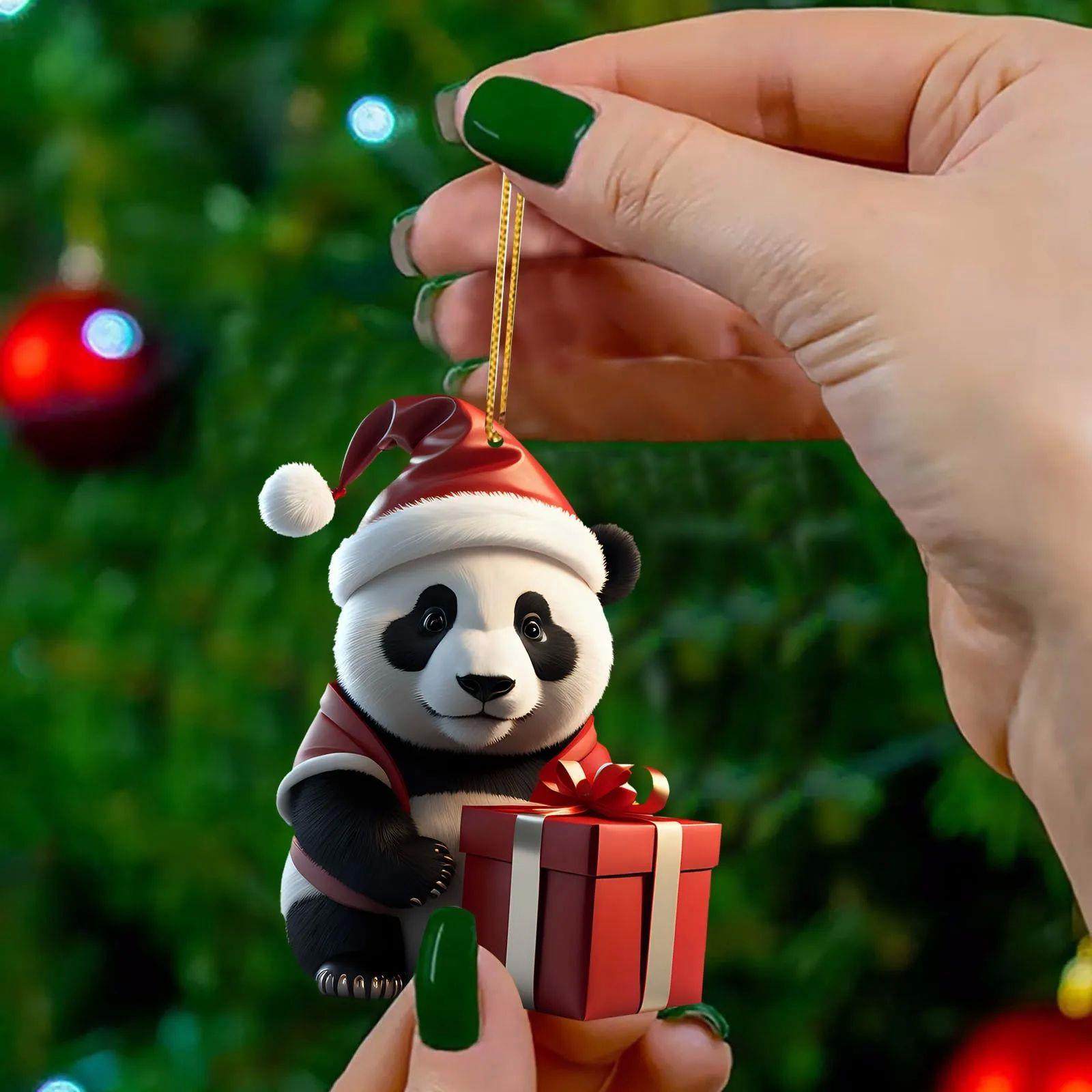 Creative Adorable Cartoon Panda Home Christmas Tree Hanging - 图2