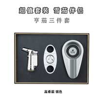 Cuban Cigar Cut Three Suits Cigar Knife Puncher Spray Gun Lighter Tool Imported Cigar Scissors Accessories