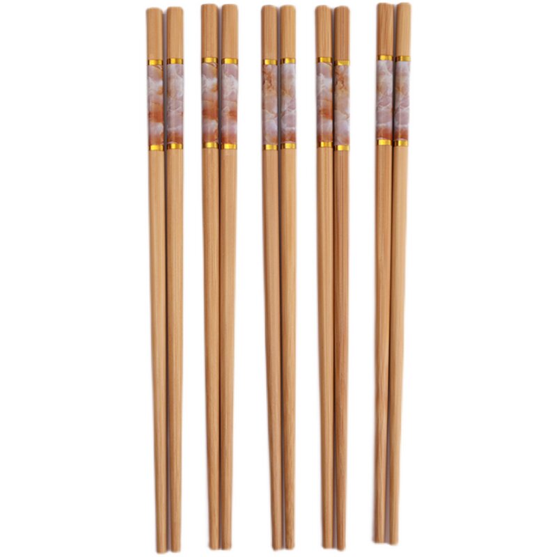 健康楠竹 筷子家用5-10双装成人长防霉一人一筷防滑 家人竹木筷子