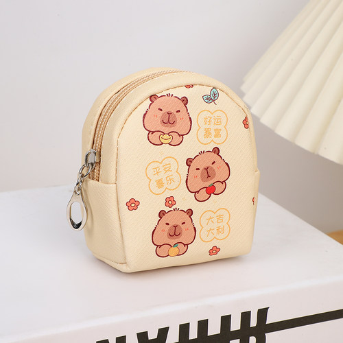 韩版迷你挂件小包包儿童卡通pu零钱包可爱卡皮巴拉耳机钥匙包 - 图3