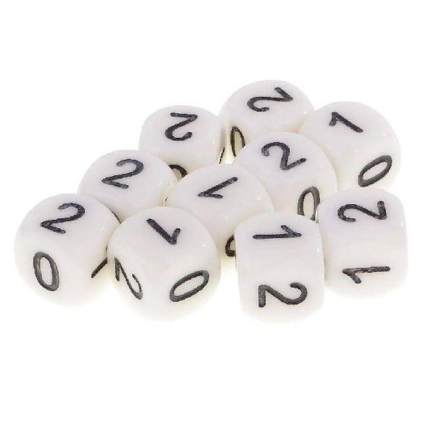 10Pcs 6-Sided D6 16mm Numerals 0 1 2 Dices Set for and - 图0