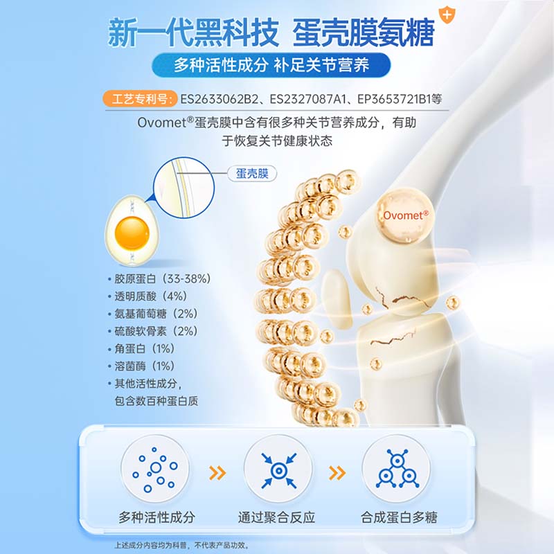 【自营】purmeo帕米奥蛋壳膜氨糖膝关节软骨素中老年补钙片维骨力