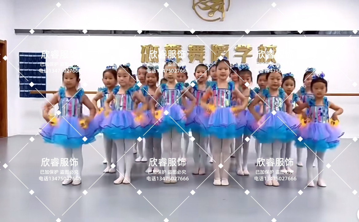 星星在说话舞蹈服装儿童演出服星星道具幼儿女童可爱蓝亮片表演服 - 图2