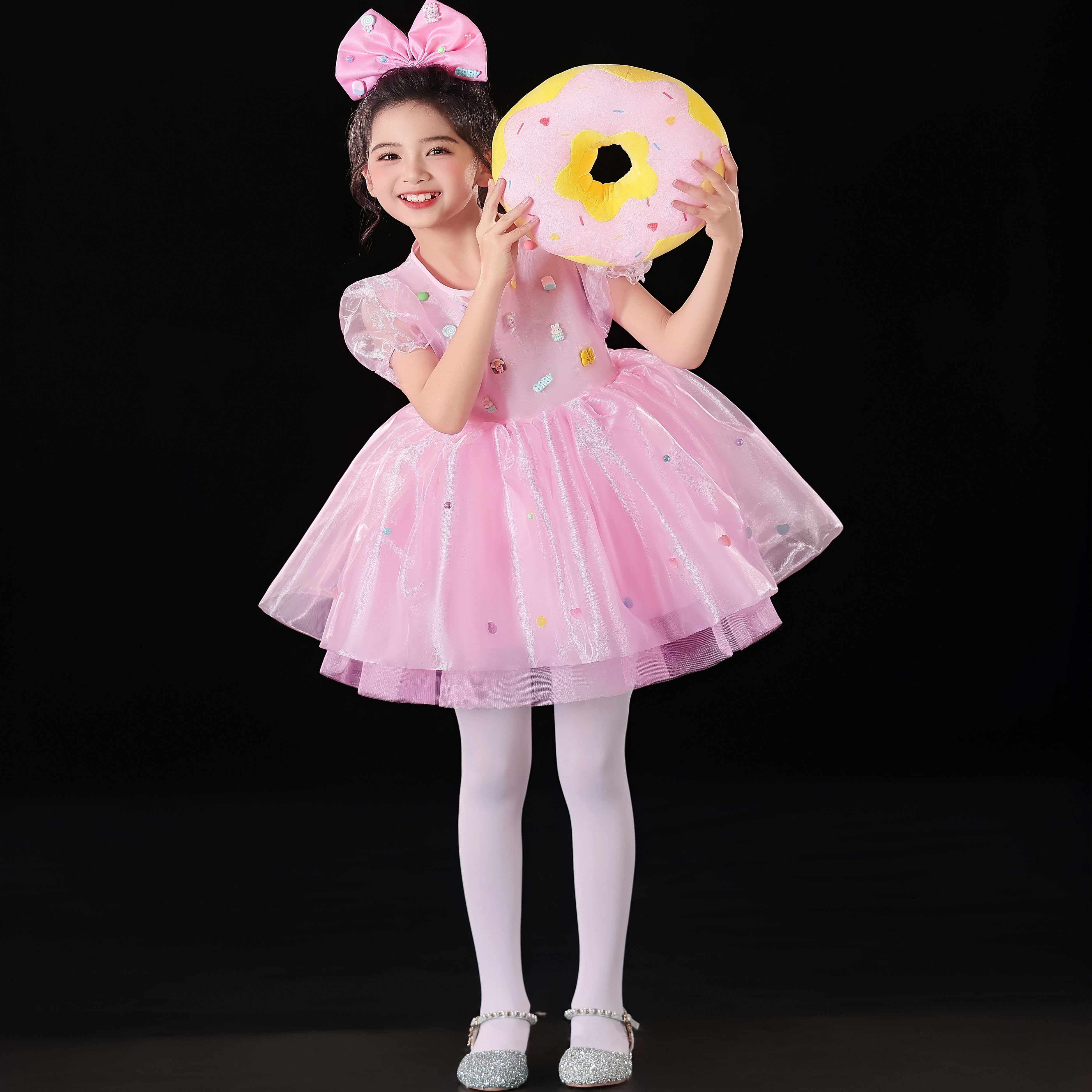 棒棒糖儿童可爱演出服蓬蓬裙甜甜圈糖果童心幼儿园舞蹈纱裙表演服,淘宝优惠券,粉丝福利购,淘宝优惠卷