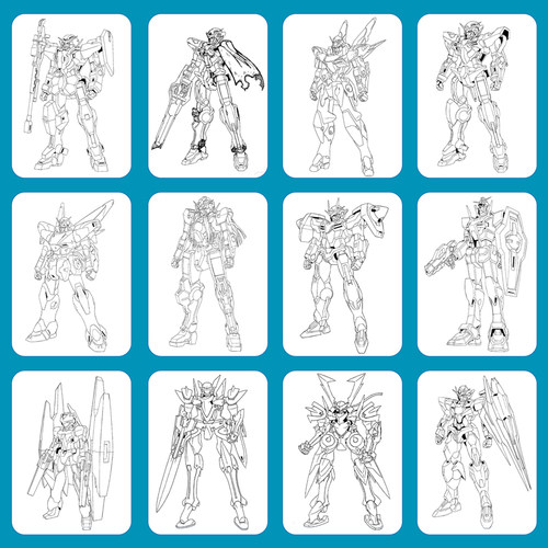 高达机甲战士机器人勇士临摹本描线描画线稿绘画描红小学生专用教程书涂色本临摹画本素描控笔训练画册科幻机械儿童动漫描摹本人物 - 图2