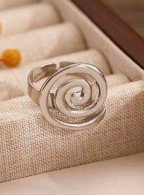 European and American Fashion Metal Spiral Rings for Men and
