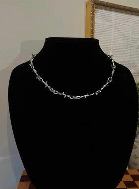 Y2K Barb Wire Choker Chain - Thornedpunk chain - Gothic y2k