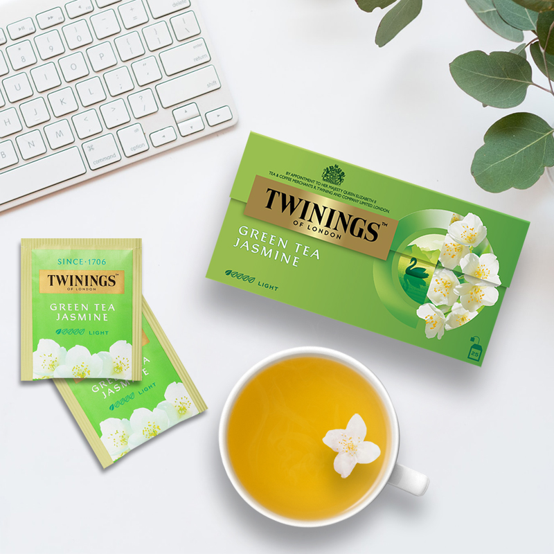 英国TWININGS川宁茉莉花茶绿茶包进口袋泡茶清香型花草茶临期捡漏