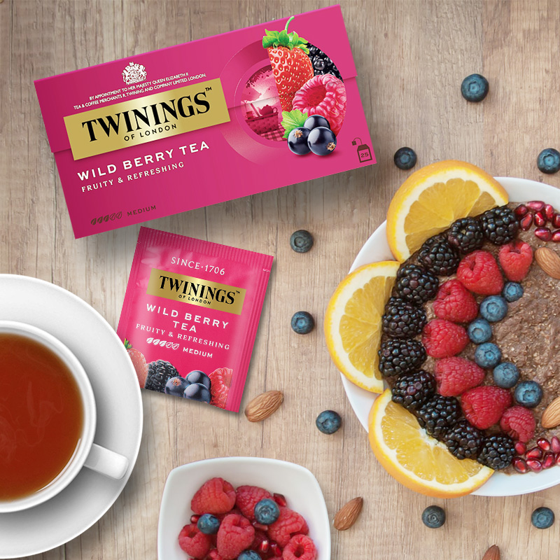 TWININGS川宁综合野莓果香进口红茶英国盒装袋泡茶水果味茶包临期