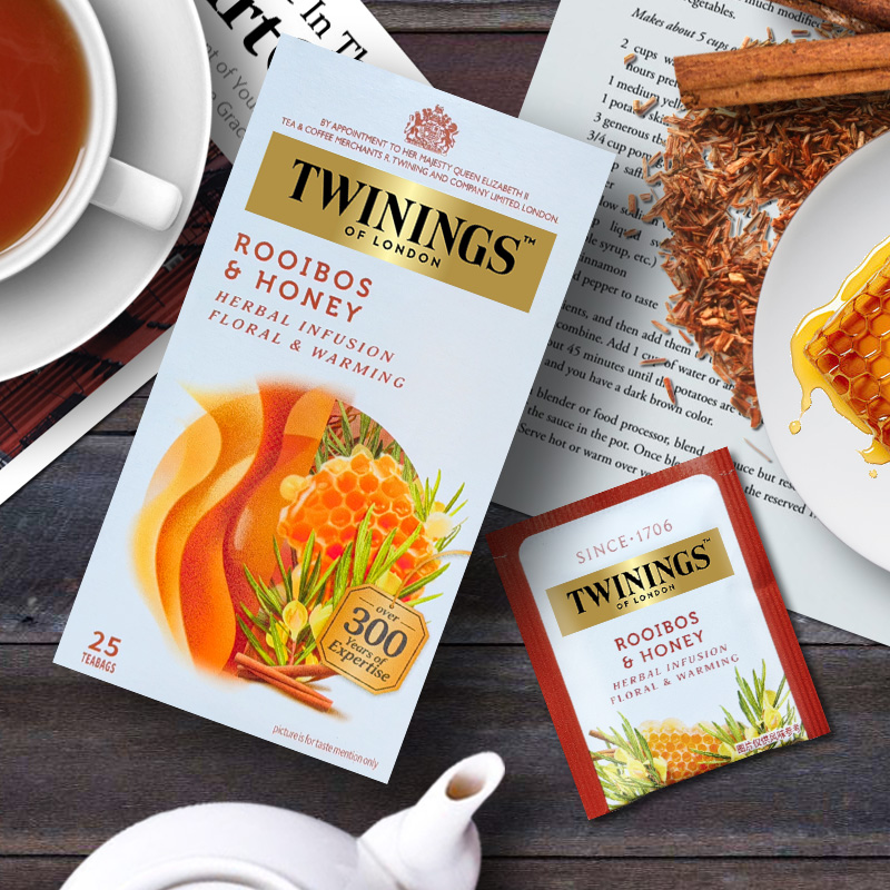 英国Twinings川宁路易波士茶蜂蜜味茶包袋泡茶英式下午茶无咖啡因